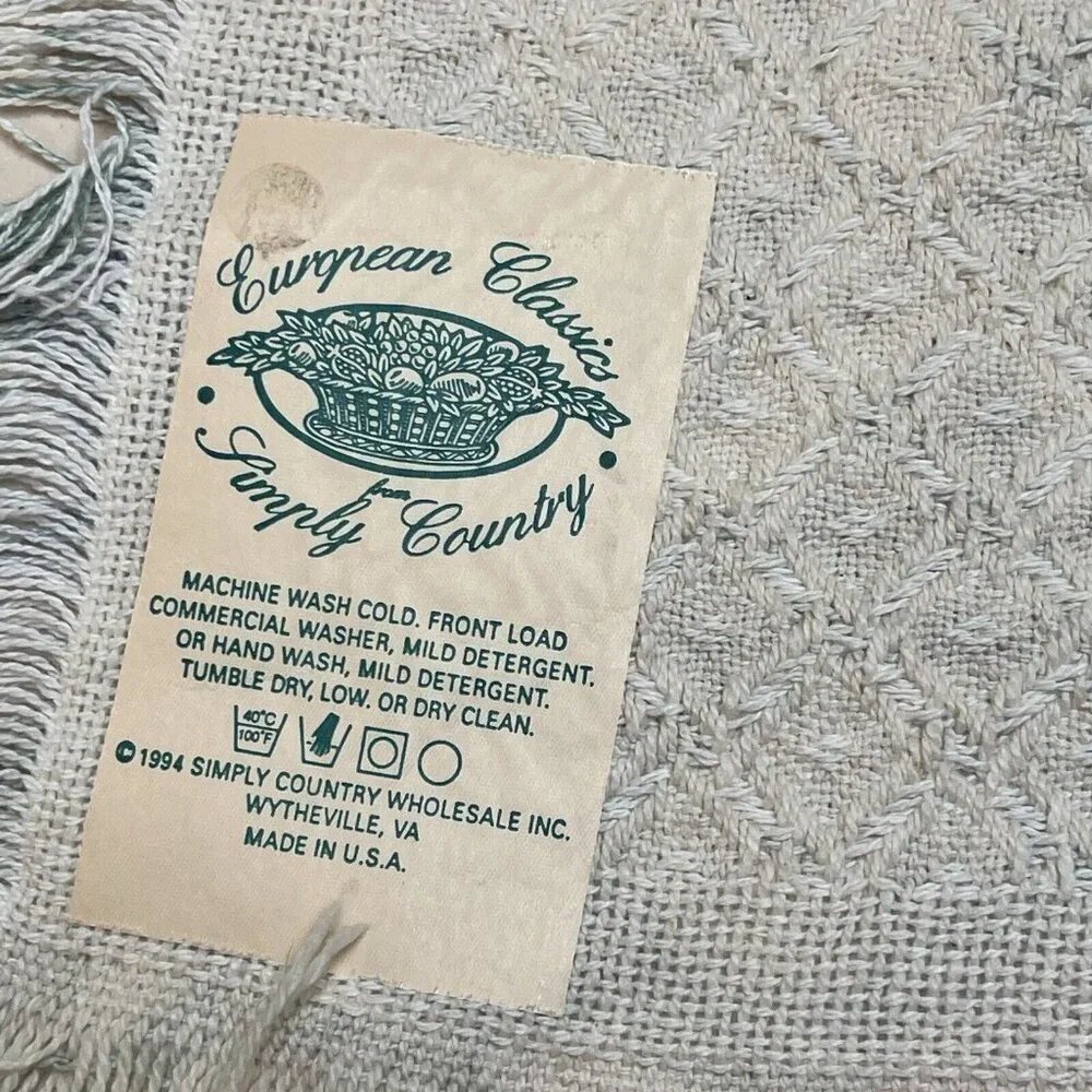 European Classics Simply Country Rose Throw Blanket Fringe Pink Flower Power Vtg
